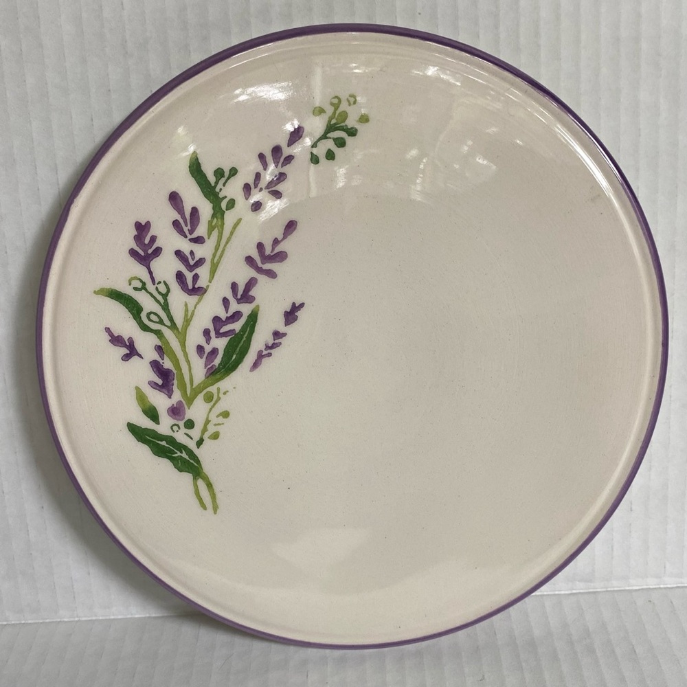 Papart Seramik Trivet Hot Plate Hand-Painted in Turkey Ceramic Purple Flowers